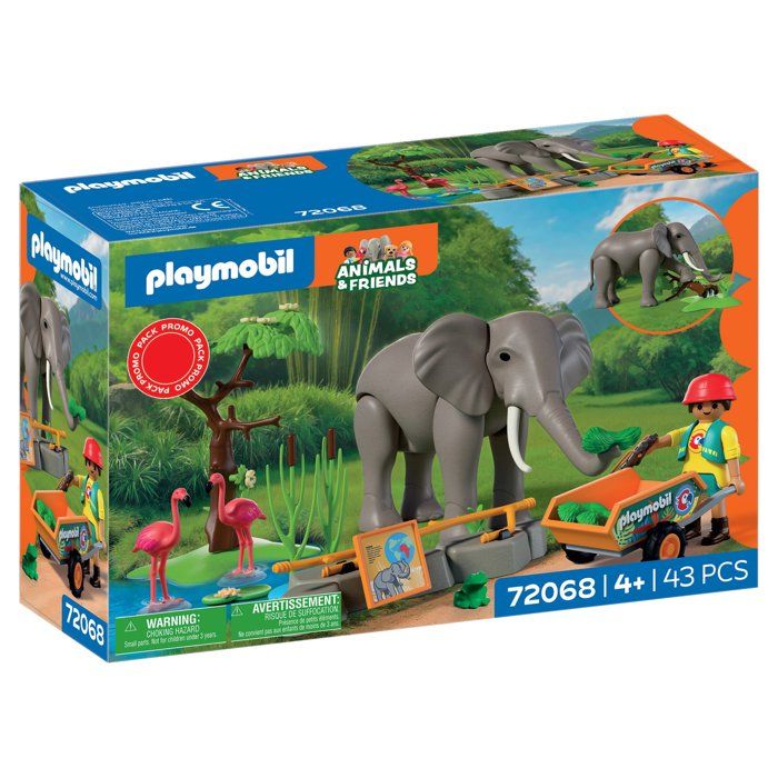 Playmobil 72068 Eléphants et soigneur animalier My Life Le Zoo Promo pack 43 pièces Dès 4 ans