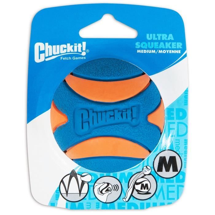 CHUCKIT! Ultra squeaker Balle avec sifflet M en caoutchouc Ø 6 5cm - Pour chien CHUCKIT! Ultra squeaker Balle avec sifflet M en caoutchouc Ø 6 5cm - Pour chien