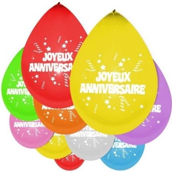 Ballon 10 Sachet De 10 Joyeux Anniversaire Taille 40 Cdiscount Maison