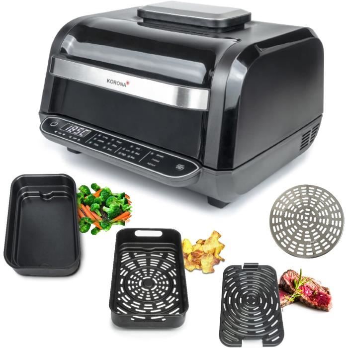 Korona 46160 Barbecue et friteuse à air chaud | 6 litres | 8 fonctions