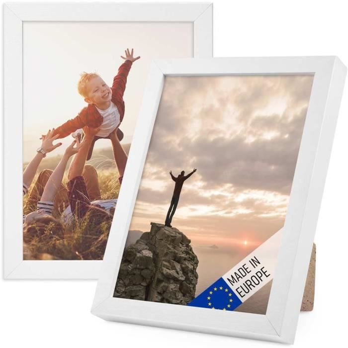 Cadre Photo 30x40cm Chêne Naturel Junomi - Verre Acrylique Incassable Pour Photo Ou Poster