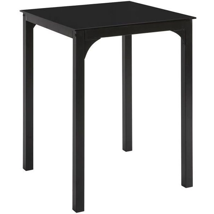 sobuy ogt38-k-sch table à manger carrée table de cuisine table à dîner noire - 60 x 60 x 75 cm