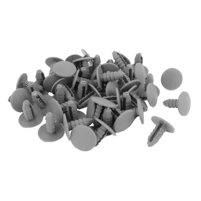 20 x Gris Plastique Sapin TRIM CLIPS 10 mm trou 36 mm Tête Voiture attaches fixations