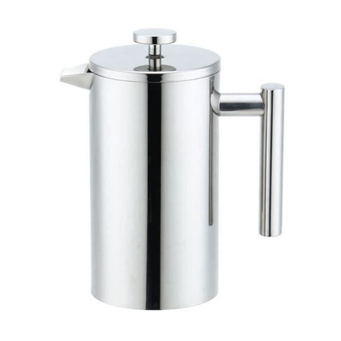 Cafetière à Piston Inox 1000ml Kabalo - Double Paroi Isotherme 8 Tasses - Avec Cuillère Mesure - 6