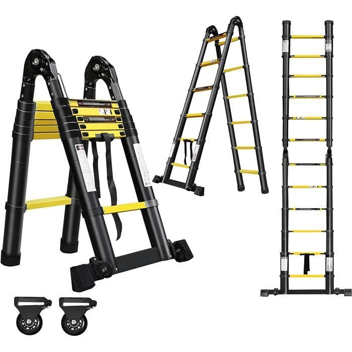 DINGQI ÉChelle Pliable En 4 éTapes, Escabeau En Fer Pliable. - Prix pas cher | CI