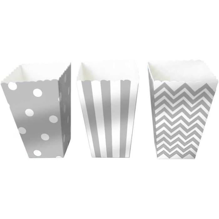 Boîtes à Pop-Corn En Carton Teogneot - Lot De 18 | Soirée Cinéma, Anniversaire, Fête | 3 Designs