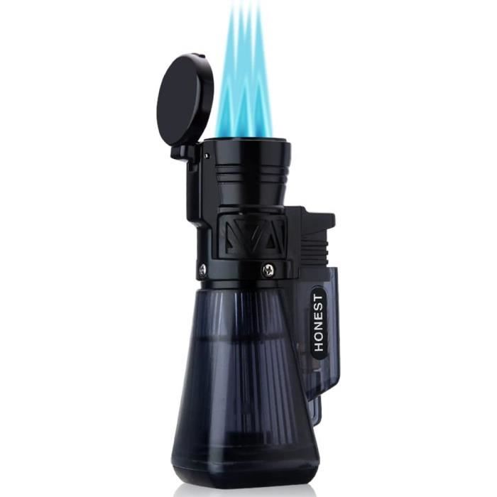 Briquet Vintage à Gaz Rechargeable Briquet à Jet En Cuir Butane Pour