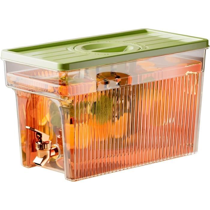 Distributeur De Boisson Verre 2,8L Avec Robinet Inox - Pour Réfrigérateur, Jus, Thé, Eau - Lomejii