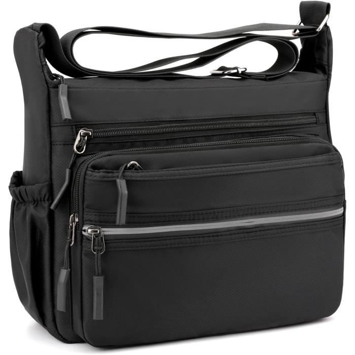 Sac Bandoulière Utilitaire En Toile - Pour Femme/homme, Voyage, Travail Ou étude - Taille Large, Blanc