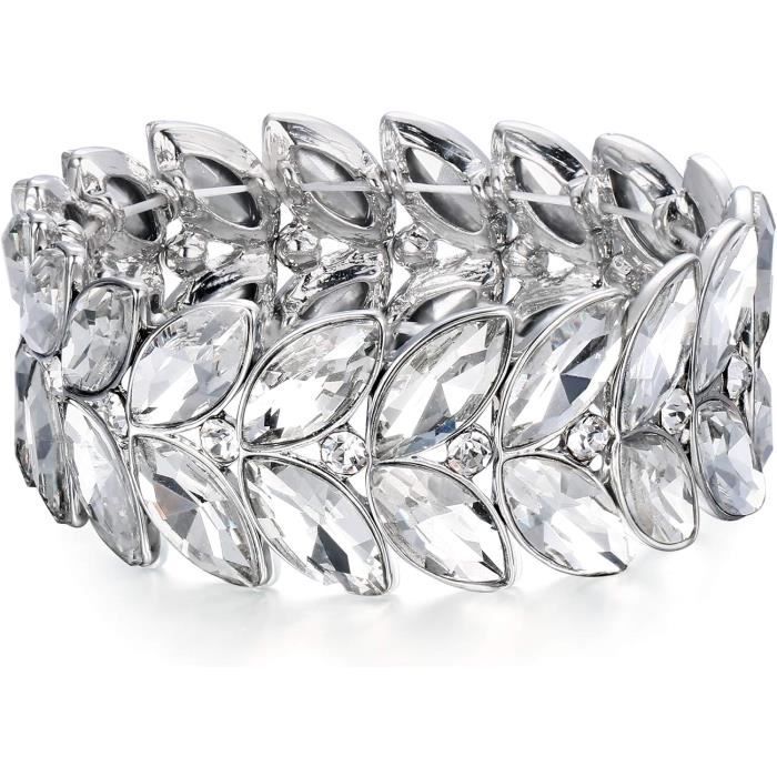 Broche Femme Strass En Forme De Fleur Feuilles - Bijou Décoratif Cristal Et Alliage - Cadeau Élégant Pour Occasions Spéciales - 3