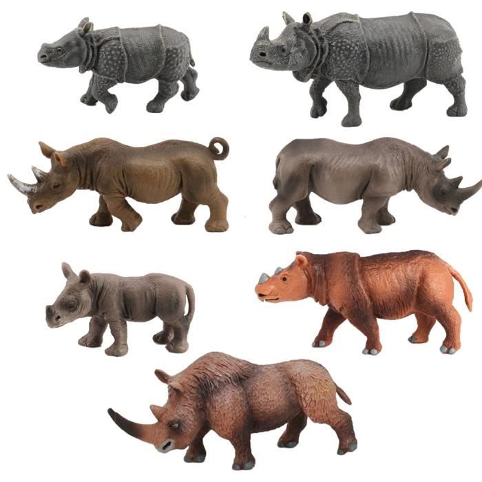 Figurine Rhinocéros Géant Deluxebase – Jouet Animal Safari Réaliste, Grand Modèle Peint à La Main Pour Enfants