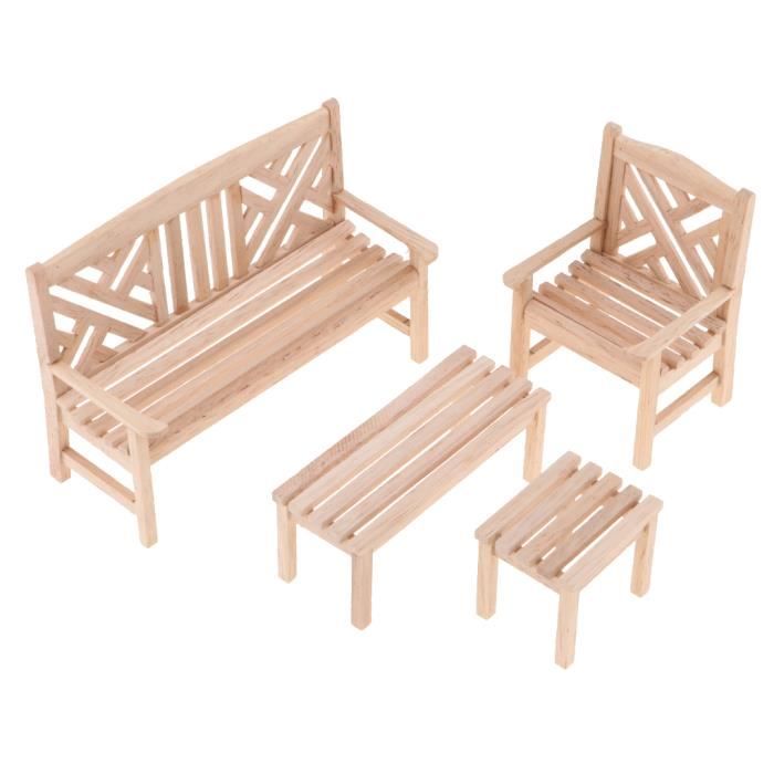 Panysilioer Lot de 10 bancs miniatures HO N O Échelle 1:100 Banc Chaise Modèle Canapé Street Park Disposition Plastique Jardin / fer