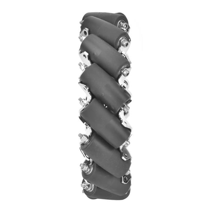 Roue Mecanum 4 Pouces (100mm) – Roue Omnidirectionnelle 45° Pour Robots Industriels – Rouleaux TPU Sur Roulements, Châssis Aluminium