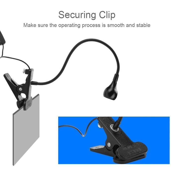 Lampe De Bureau LED Rechargeable Avec Pince - 36 LEDs, 3 Couleurs, 3 Intensités, Flexible, Pour Lecture, Travail Ou Chevet