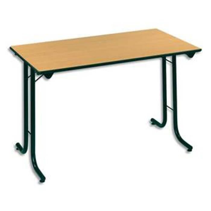table polyvalente pliante rectangulaire 120 x 70 cm hêtre-noir
