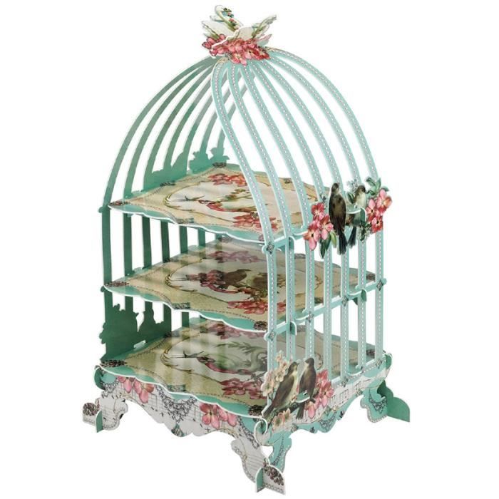 Support De Gateau De Cage A Oiseaux Decoratif 3 Couches De De A Fonctionnel Pour De Mariage De Fete De The D Anniversaire Cdiscount Maison