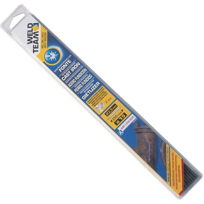 Baguettes fonte 2.5 x 300mm-Electrode soudure arc fonte-Blister de 11 baguettes