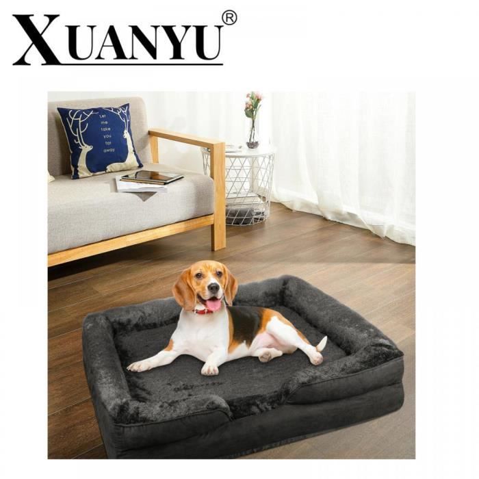 Meilleurs prix pour XUANYU - Grande niche pour chien en forme de U en coton Chien Intérieur - 106*80*20cmcm Noir