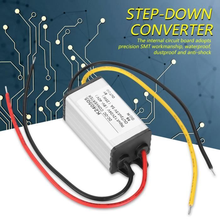 Convertisseur Abaisseur AC 10-28V Vers DC 12V 5A Étanché IP67 - Module Alimentation Stabilisée Pour LED Voiture Caméra Pompe