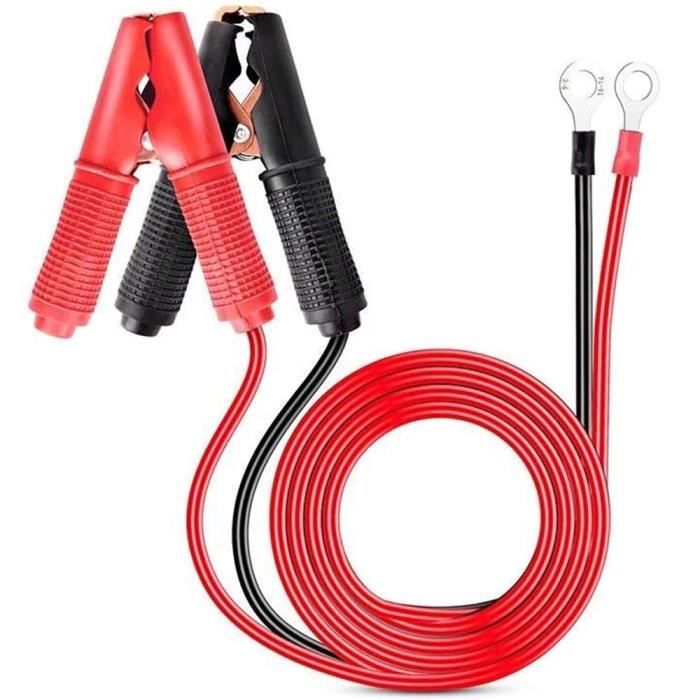 Câble Pince Crocodile 8AWG 50 Cm – Booster Démarrage Voiture 12V 24V – Cuivre Pur Pour Jump Starter Portable