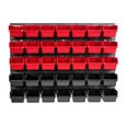 Système de rangement 58 x 39 cm a suspendre 35 boites bacs a bec XS rouge et noir boites de rangement-1