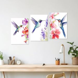 Tableau Déco Impression Sur Verre - Colibri Oiseau Été - 100x40cm - ARTTOR