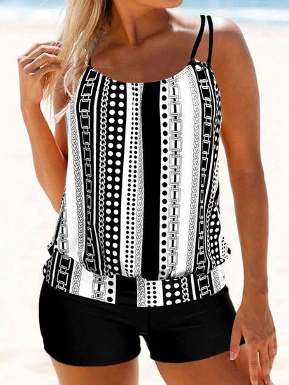 Ecupper Tankini 2 Pièces - Maillot De Bain Femme Rembourré & Shorty