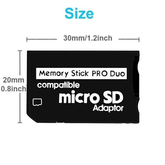 Adaptateur MicroSD Vers Memory Stick Pro Pour PSP Sony, Compatible Nokia, Olympus - Neuf