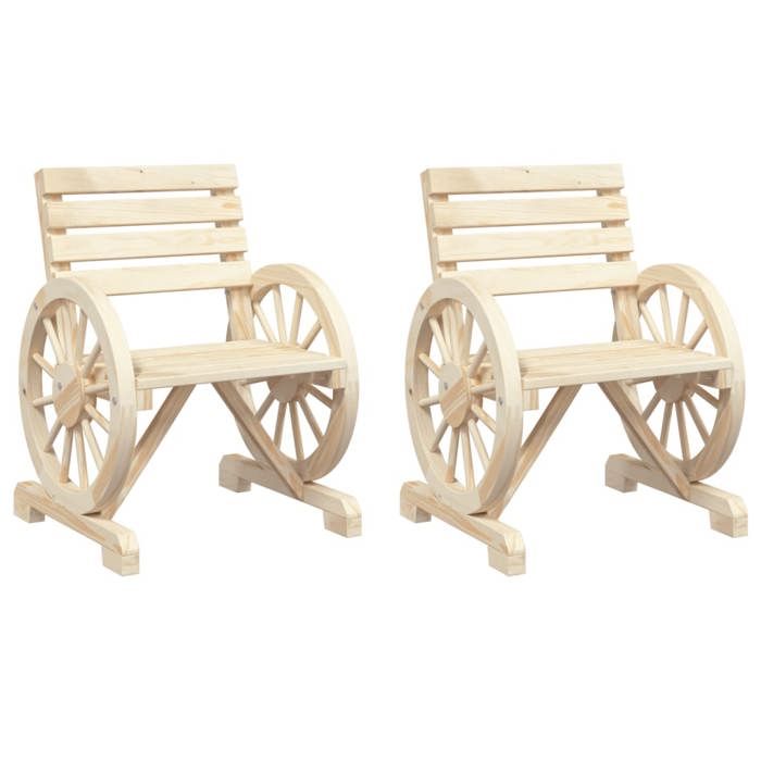 VidaXL Lot de 2 Chaises de Jardin, Sièges de Terrasse, Chaises de Balcon, Meubles de Patio