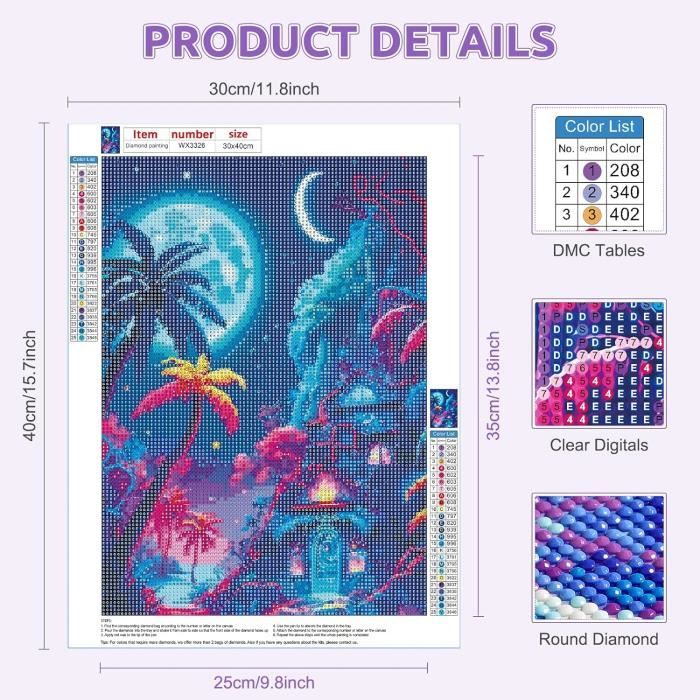 Huacan Chats Peinture Diamant Art Kits Complet 5D Diamond Painting