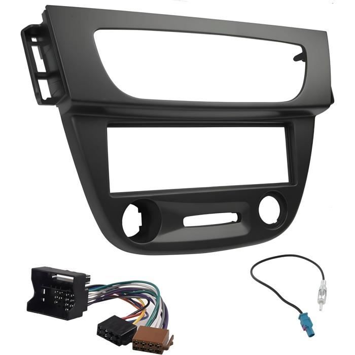 Kit Montage Cadre Facade 9 Pouces Pour Renault Kadjar - Compatible Autoradio 230x130 Mm - Faisceau ISO + Adaptateur Antenne - Couleur Noir