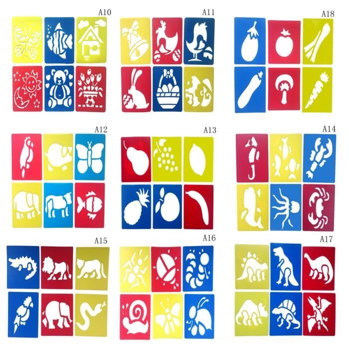 Dessin - Graphisme,Pochoir de dessin coloré pour enfants,outil d ...