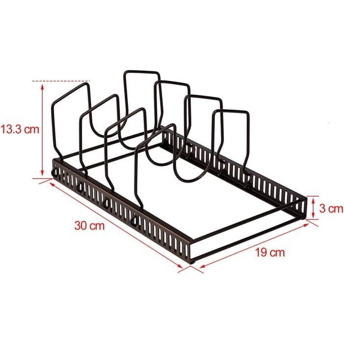 Organisateur Couvercles Acier Inox Extensible – 7 Séparateurs Réglables, Longueur 57,5 Cm – Pour Armoire Ou Plan De Travail - 11