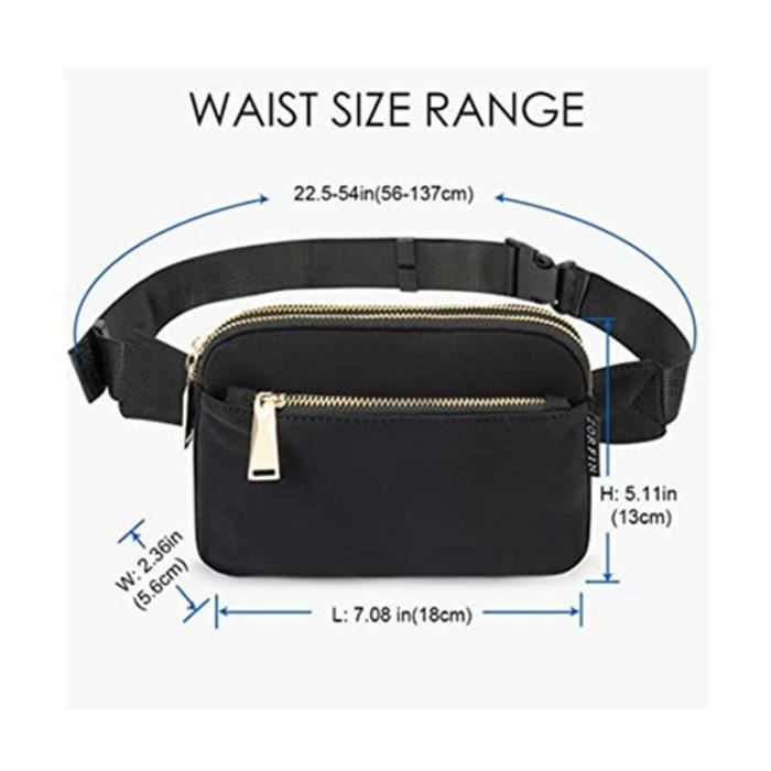 Tomtoc Banane RFID Femmes – Petit Sac Bandoulière 1,5 L Imperméable, Nylon Recyclé, Léger & Compact, Idéal Voyage & Quotidien (Noir – Cadeau Noël Parfait)