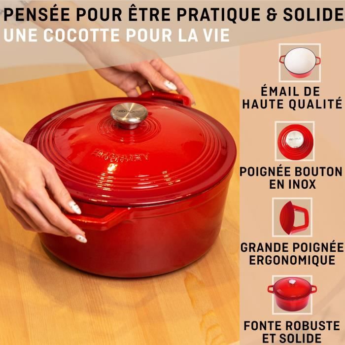 Grande Cocotte en Fonte ovale LE CREUSET Vintage MODELE G ORANGE