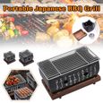 Taille M Barbecue Portable de Style japonais, Barbecue de Table, cuisinière à charbon avec support à fil et plateau de Base-2