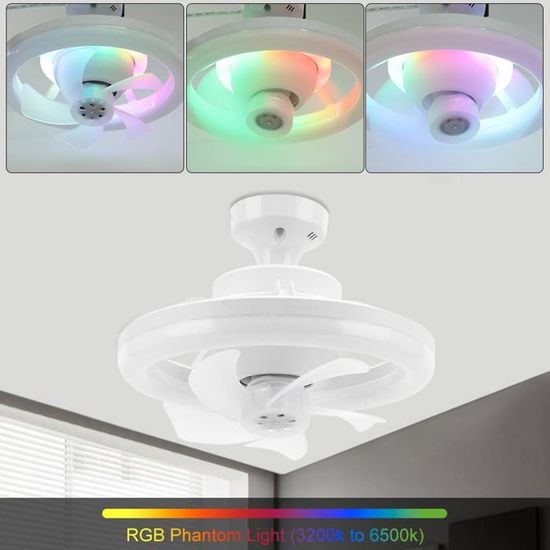 Ventilateurs De Plafond Avec Lumières, Ventilateur De Plafond Sans Pales A Encastrer A Intensite Variable Avec Application Et Telecommande 57 Cm 92375791