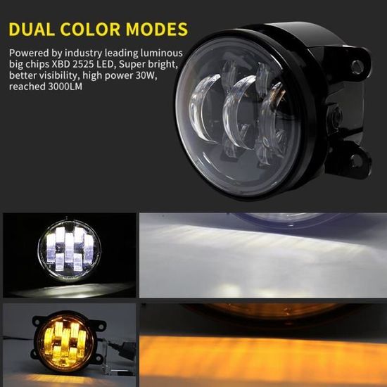 Lumière blanche - Phares antibrouillard LED pour voiture, pour clignotant,  Vesta, Ford Focus 2, pour tuning, - Cdiscount Auto