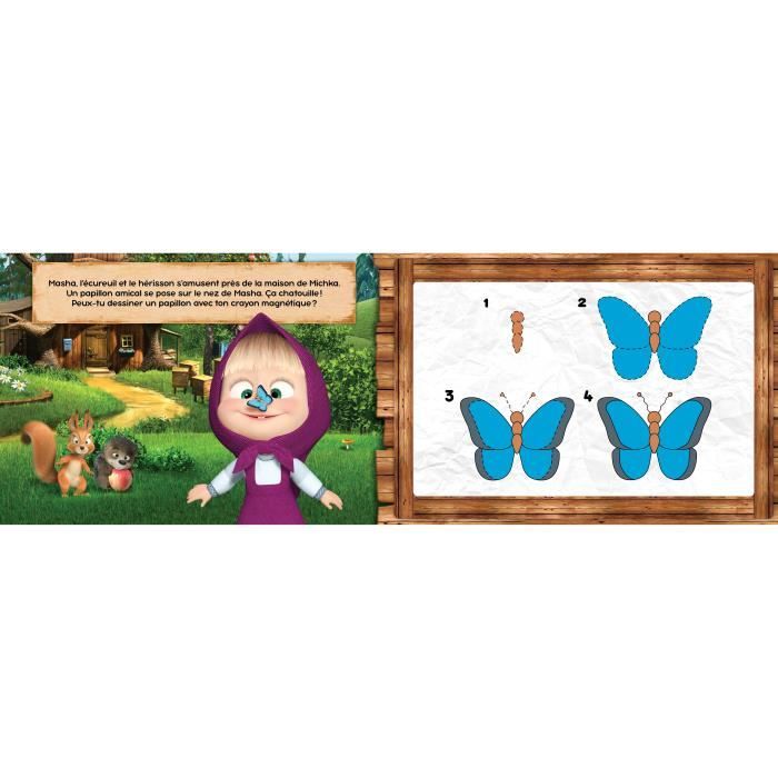 Lisciani École De Dessin Masha Et Michka - Tableaux Effaçables Et Cahier - Jeu Créatif Dès 3 Ans