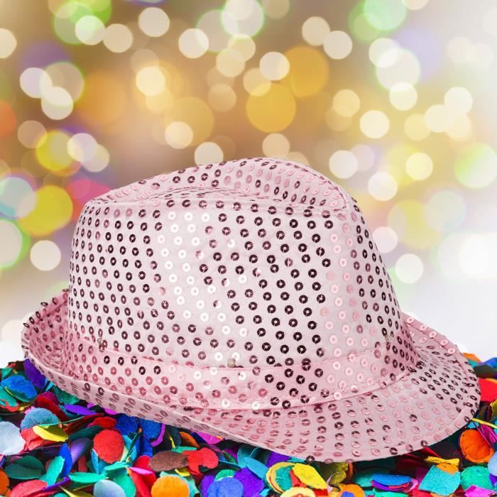 Chapeau de fête à sequins et LED - RELAXDAYS - modèle fédora - rose vif -  pour adulte - Cdiscount Jeux - Jouets
