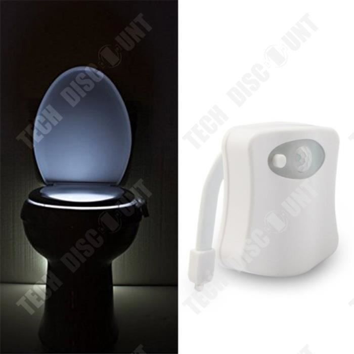 1 PCS Lampe de Toilette WC LED Veilleuses Capteur de Mouvement Humain Salle  de Bains Siège Toilette Lumière de Nuit 8 Couleurs - Cdiscount Bricolage