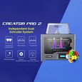 Flashforge Creator Pro 2 Imprimante 3D, avec système indépendant à double extrudeuse, 2 bobines gratuites de filaments PLA-3