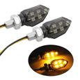 Compete-2 Pièces Clignotant Moto LED Indicateur Lampe Ambre Universel 12V pour Moto Shiwaki-3