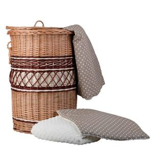 Panier En Osier Avec Dentelle – Rangement Déco Pour Linge, Jouets Ou Salle De Bain