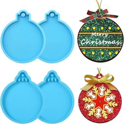 Moule Silicone Noël Pour Résine - Sapins, étoiles, Bonhommes De Neige, 2 Pièces Réutilisables