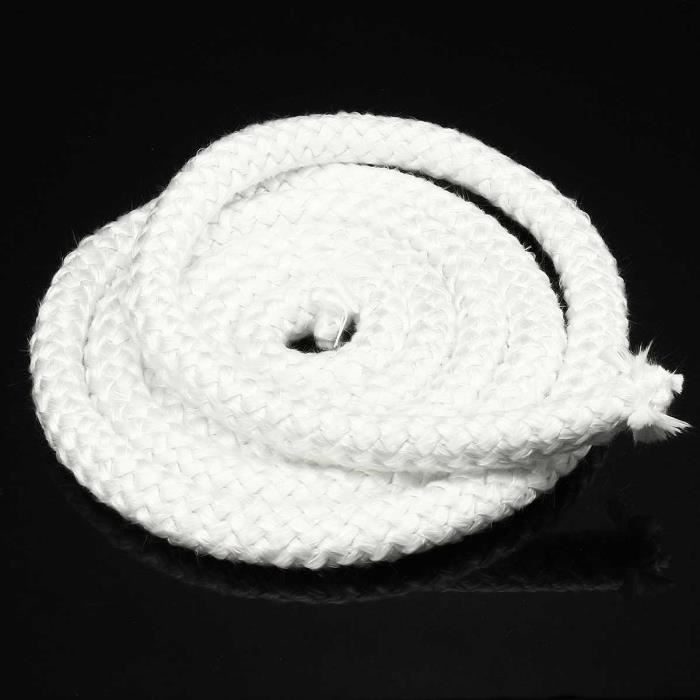 2m x 9.5mm blanc haute densité fiber de verre corde poêle à bois