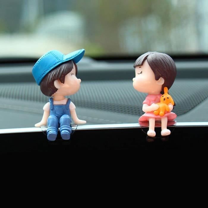 Décoration de voiture, jolis couples de dessin animé, figurine d
