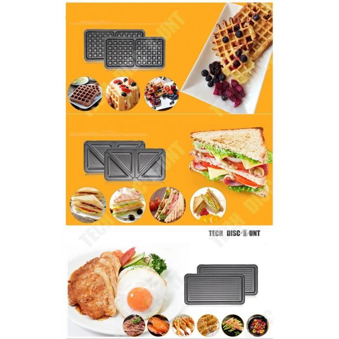 TEFAL SW853D12 Gaufrier multifonction + XA800312 Lot de 2 plaques grill  panini Snack Collection offertes - Cdiscount Electroménager