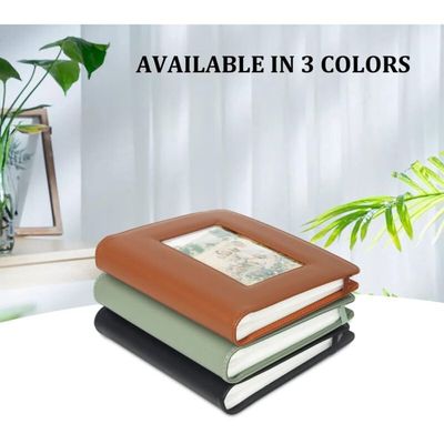 Lot De 2 Albums Photos 10x15 Cm – Couverture Cuir Noir, 50 Pochettes Chacun, Pour Voyage Et Souvenirs