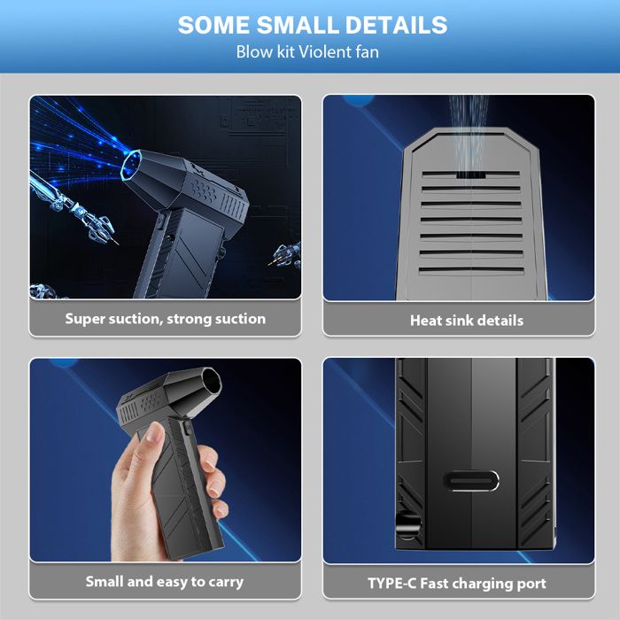 GuKKK Souffleur PC Electrique 6000 MAh, 3 Vitesses Dépoussiérants